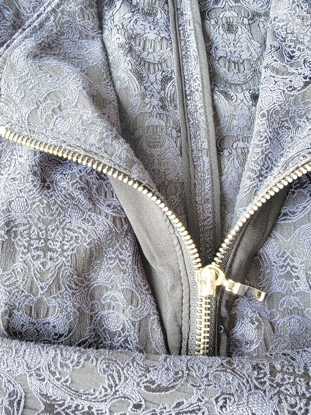 White House Black Market Purple Lace Zip Motorcycle Jacket - Picture 4 of 5